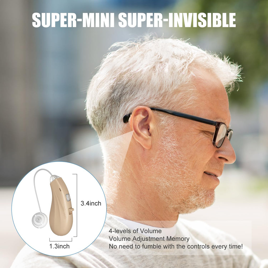 Flaygo Rechargeable OTC Hearing Aids for Seniors, Behind-Ear 16-Channel Noise Reduction

