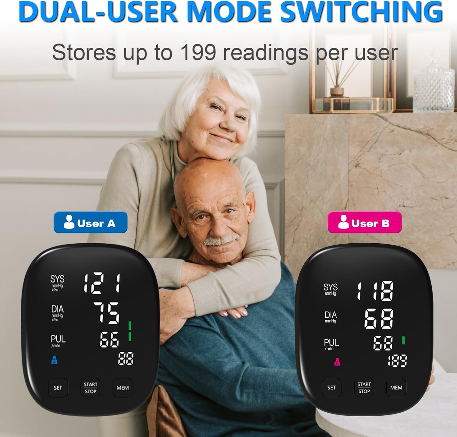 Automatic Upper Arm Blood Pressure Monitor with Digital Display and Adjustable Cuff


