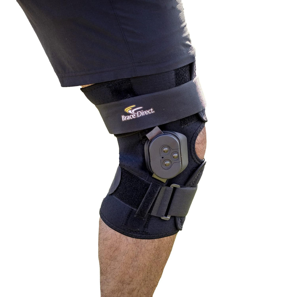 Brace Direct External Deluxe Hinged Knee Brace with Adjustable Wrap and Open Patella

