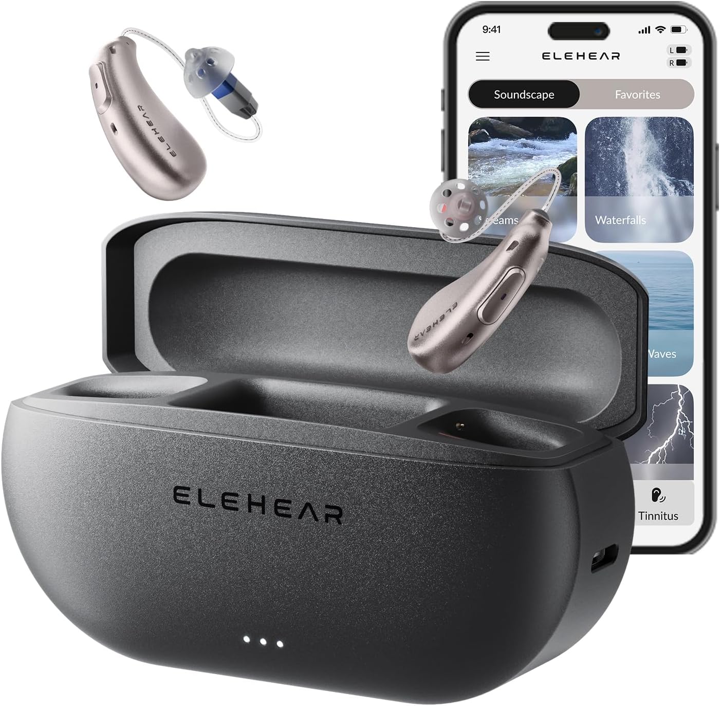 ELEHEAR Beyond Rechargeable Bluetooth OTC Hearing Aids with AI Noise Cancellation

