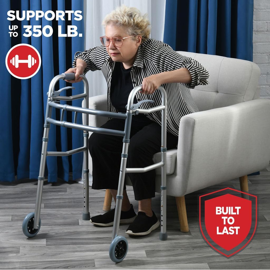 Medical King Walkers for Seniors with Wheels, Aluminum Lightweight Rolling Walker

