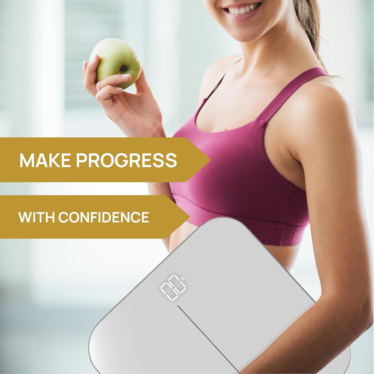 INEVIFIT Digital Bathroom Scale, Tempered Glass, 400 lb Weight Capacity

