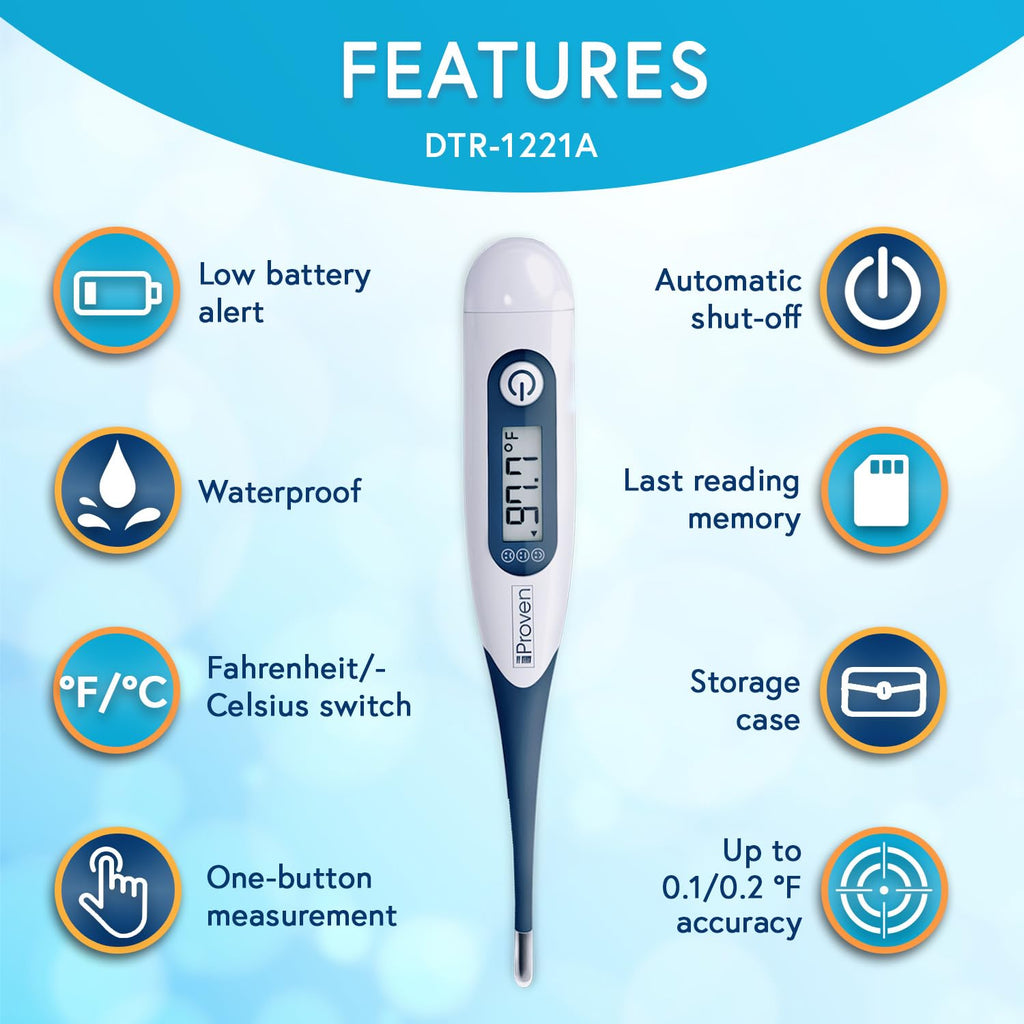 iProven Digital Oral and Rectal Thermometer for Adults, Kids, and Babies

