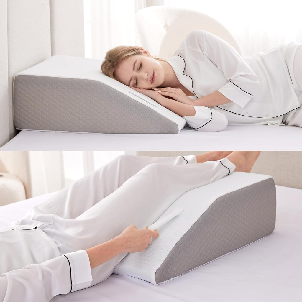 Ruqmuis Leg Elevation Wedge Pillow for After Surgery Foam Knee and Leg Relief

