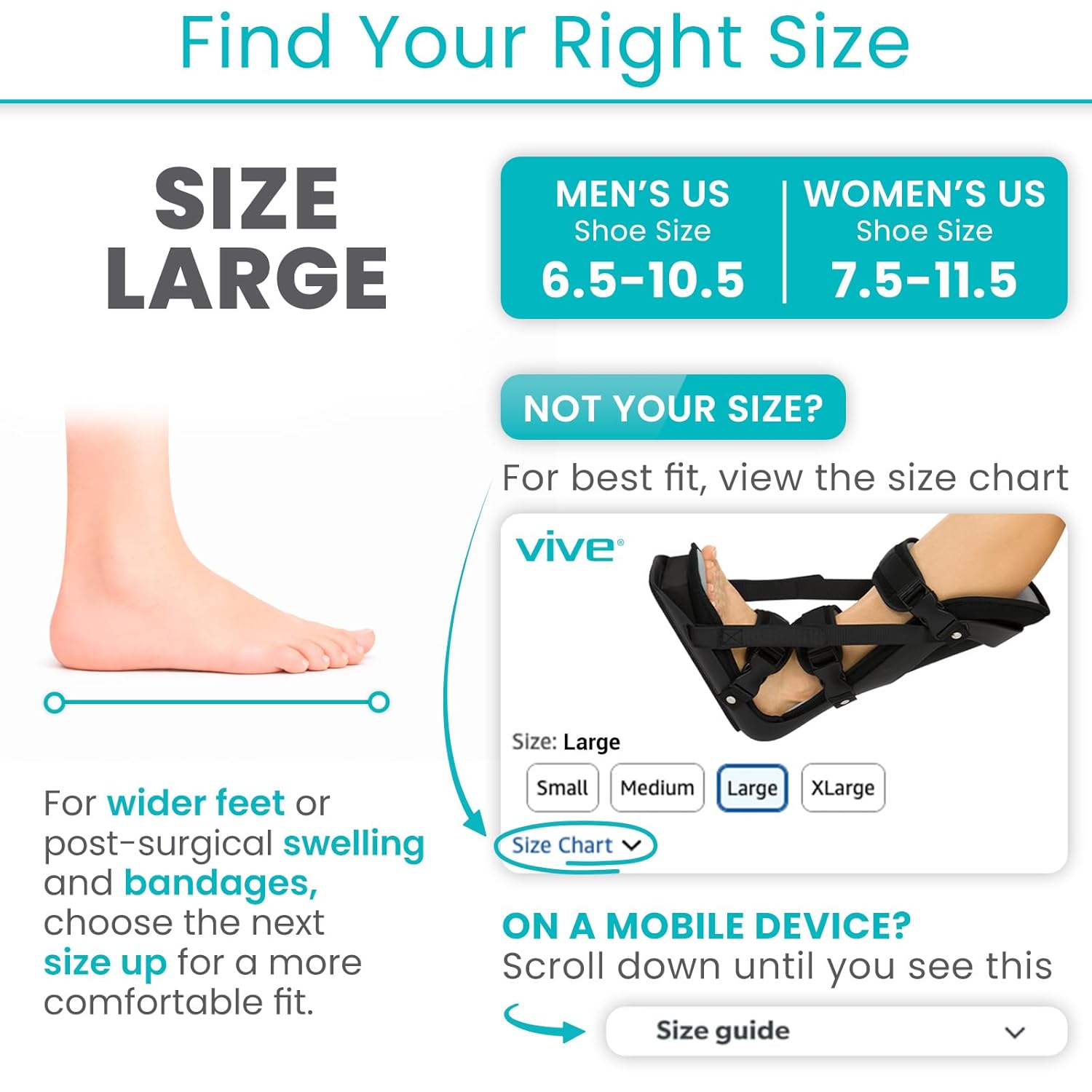 Vive Plantar Fasciitis Night Splint, Achilles Support Brace with Adjustable Straps

