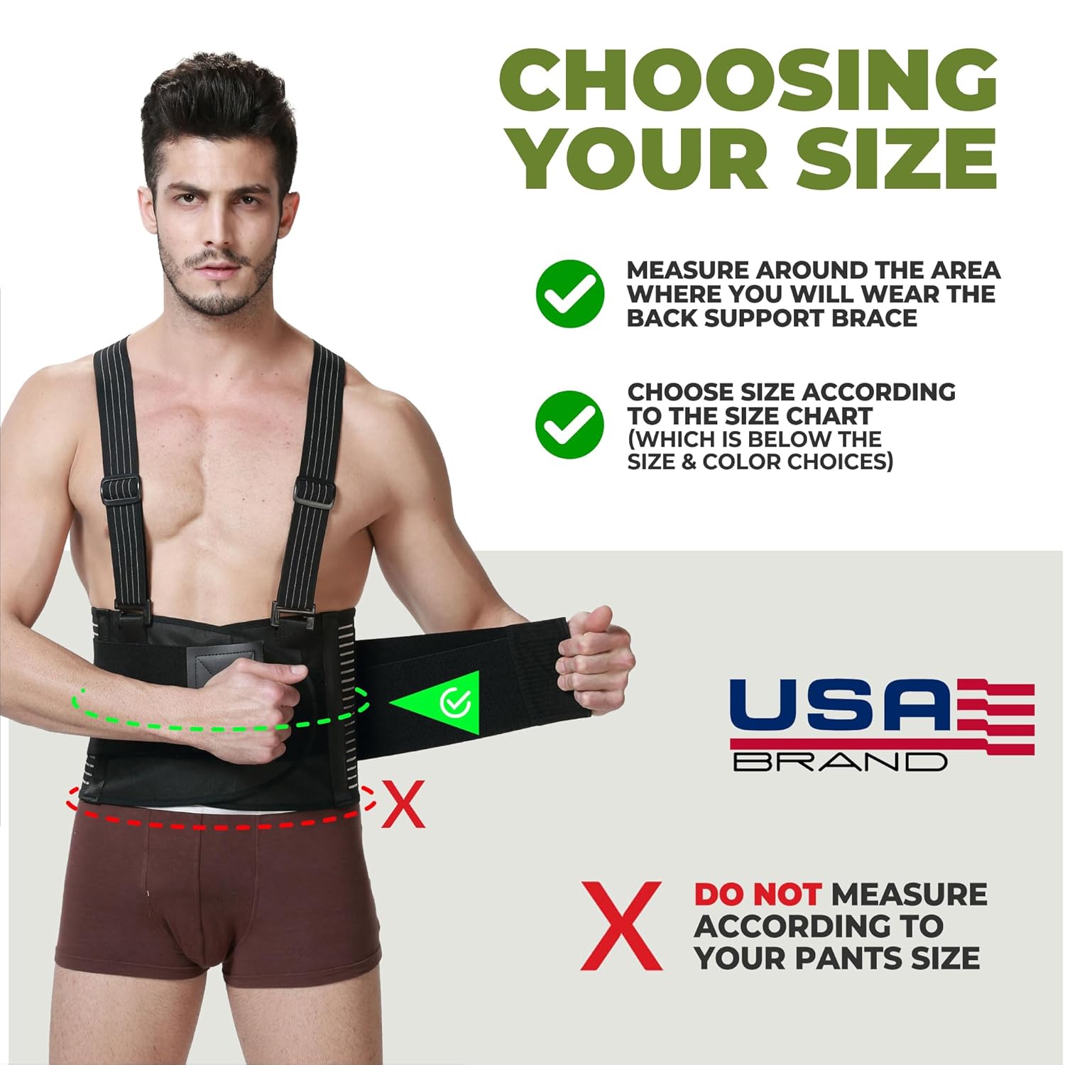 NeoTech Care Back Brace with Suspenders for Work, Lumbar Support Elastic Compression

