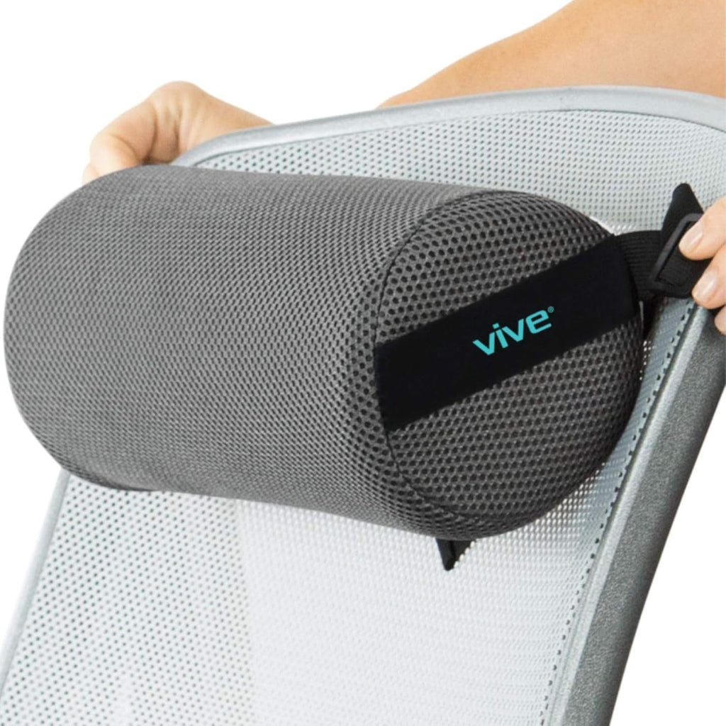 Vive Lumbar Roll Pillow for Lower Back Support, Ergonomic Cushion for Office Chair


