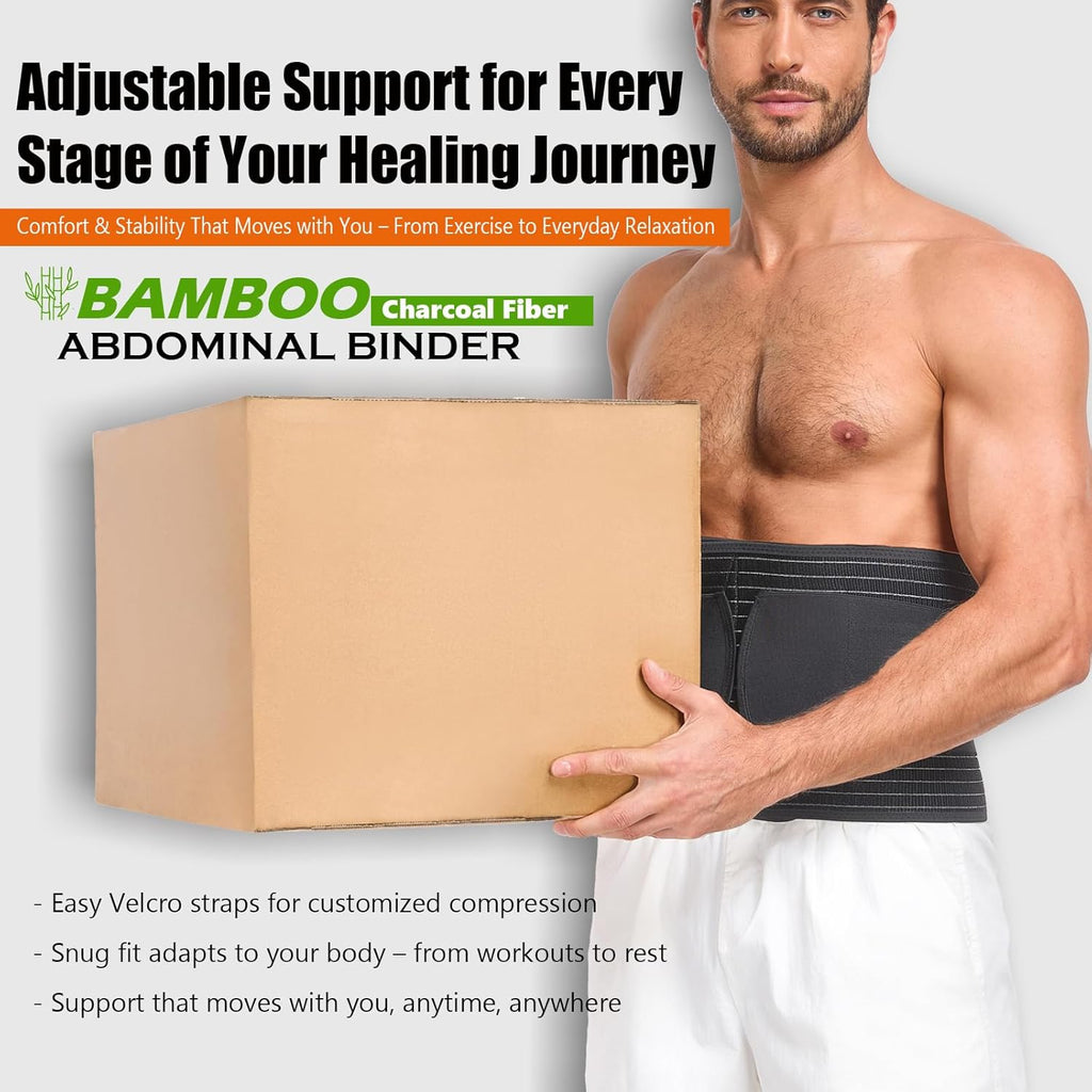 Abdominal Binder for Men and Women Post Surgery Postpartum Hernia Support Belt

