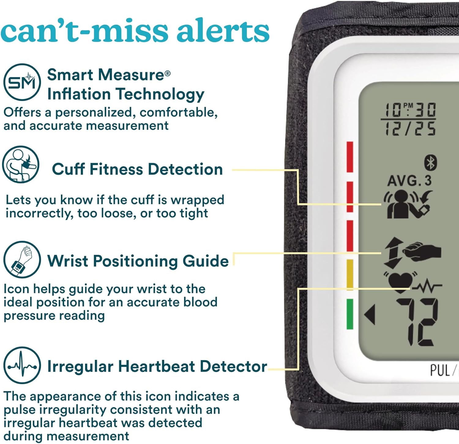 HoMedics 700 Series Wrist Blood Pressure Monitor, One-Touch, Bluetooth Home Use

