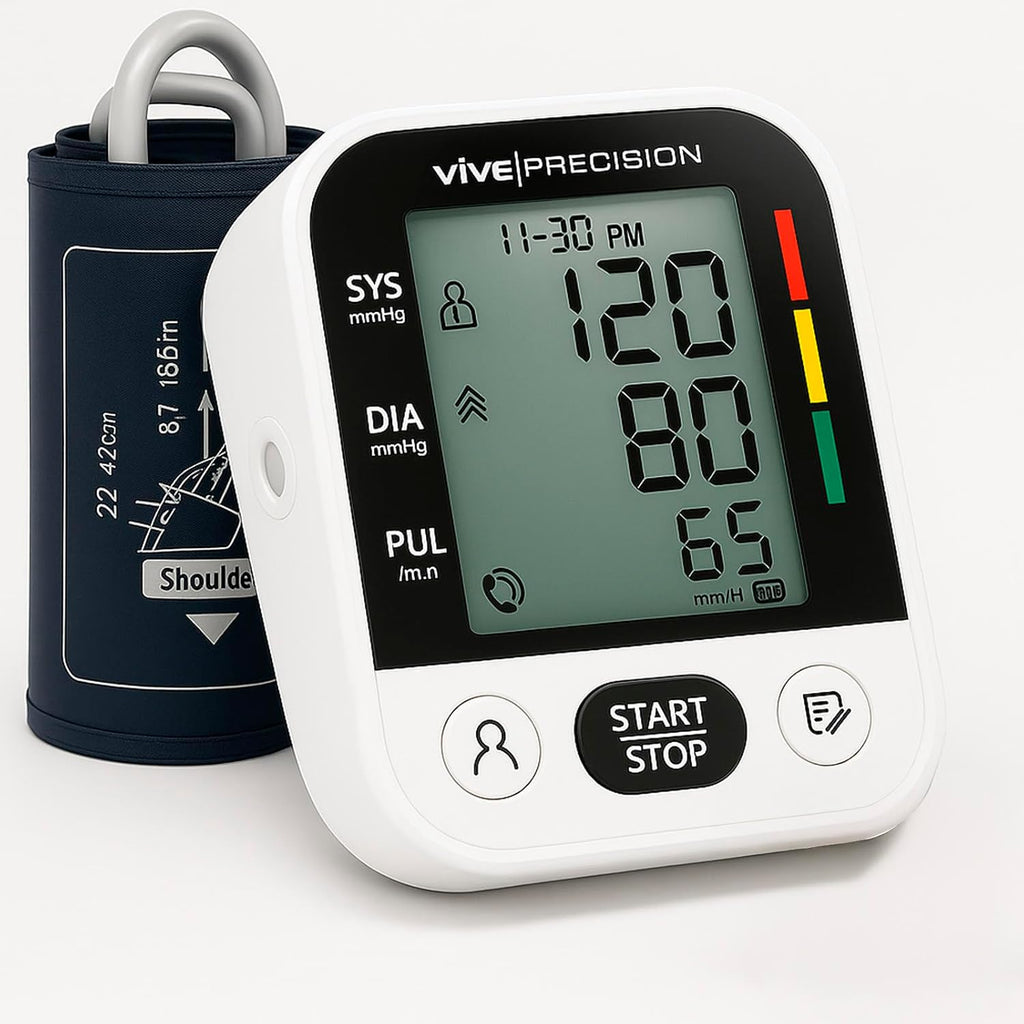 Vive Digital Automatic Upper Arm Blood Pressure Monitor with Heart Rate and Cuff

