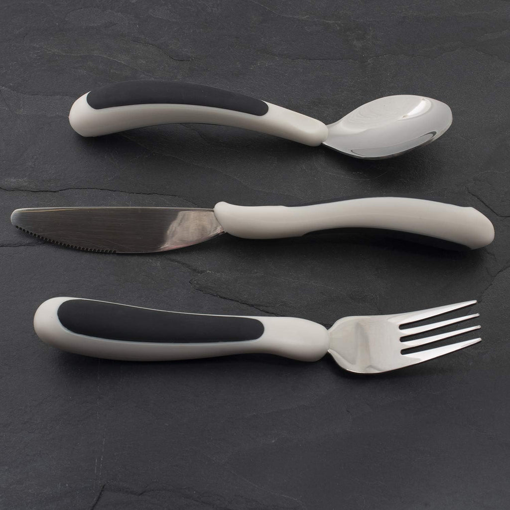 NRS Healthcare Kura Care Adult Easy Grip Cutlery Set, Stainless Steel

