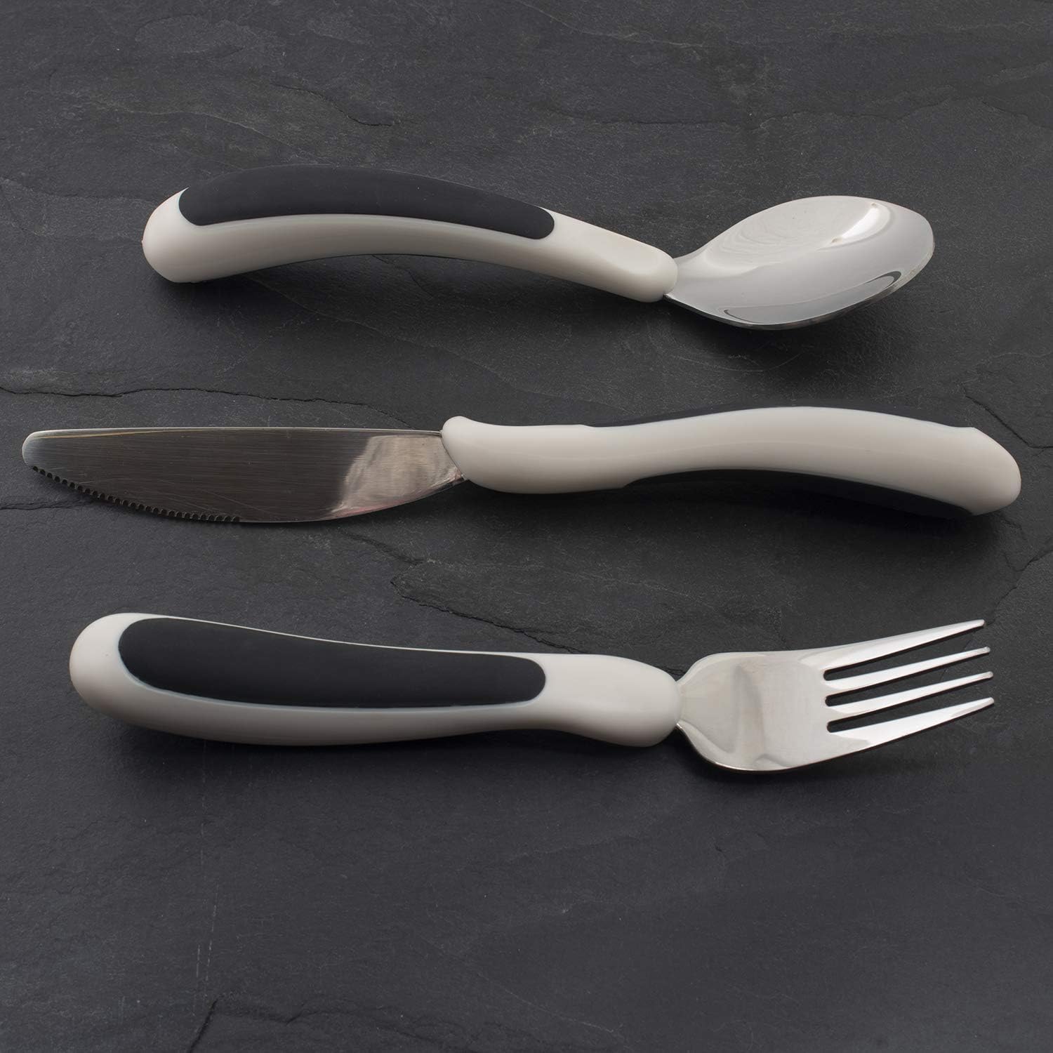 NRS Healthcare Kura Care Adult Easy Grip Cutlery Set, Stainless Steel

