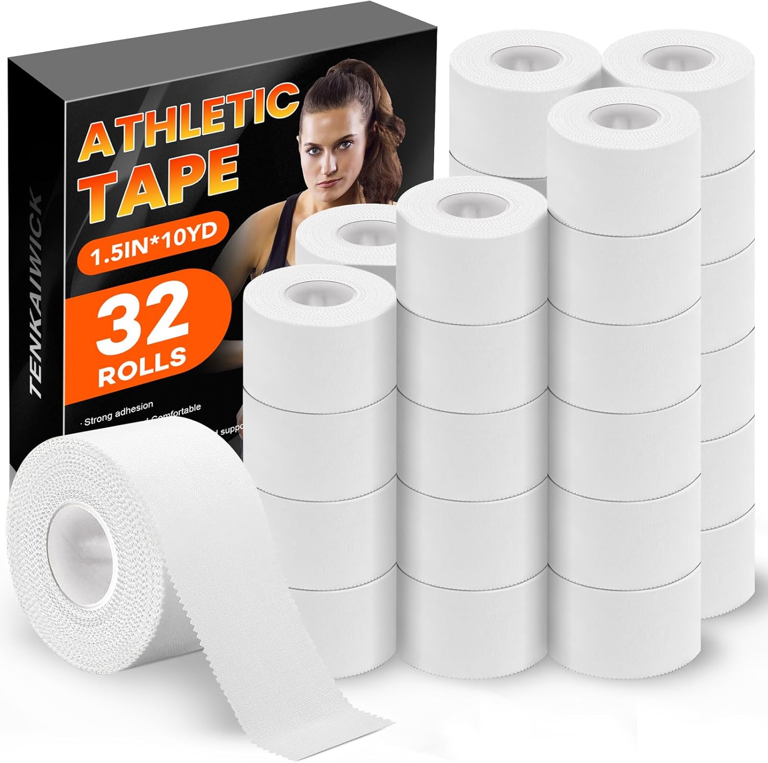 Athletic Sports Tape, White Cotton Non-Elastic Wrist and Ankle Support

