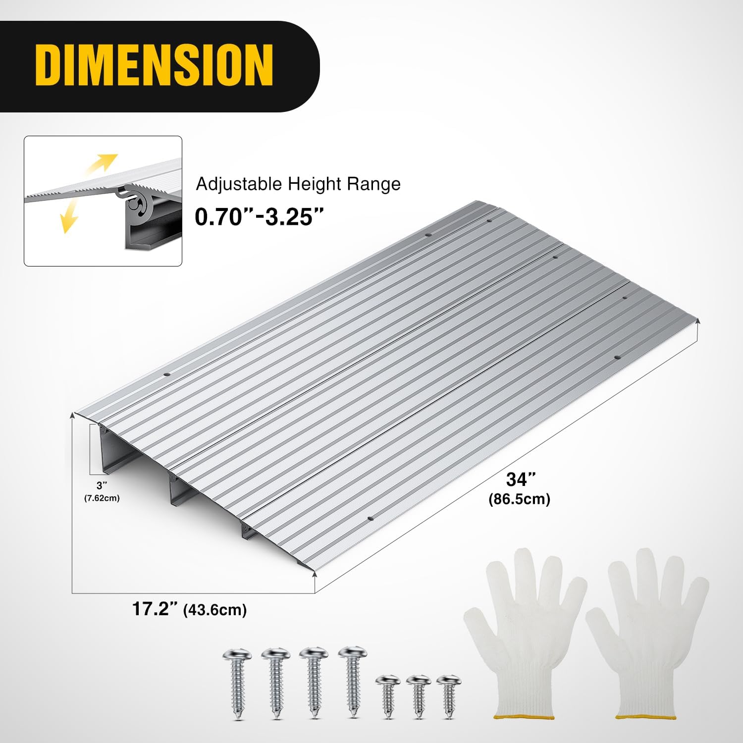 Nilight Door Threshold Ramp Portable Aluminum Wheelchair Access for Entryways

