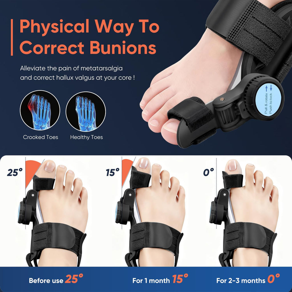 Adjustable Bunion Corrector Splint with Silicone Pad for Hallux Valgus Relief

