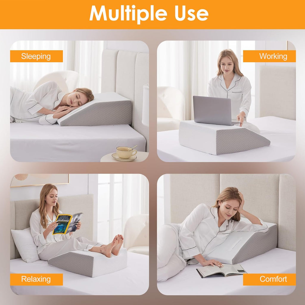 Ruqmuis Leg Elevation Wedge Pillow for After Surgery Foam Knee and Leg Relief

