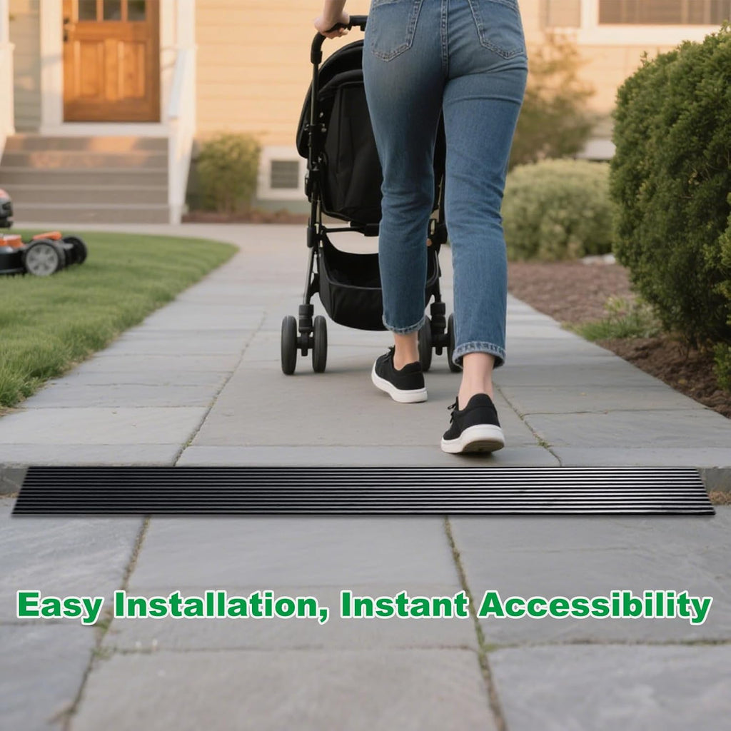 3/4 in Rubber Threshold Ramp for Doorways, Heavy Duty Wheelchair Ramp 2000 lb

