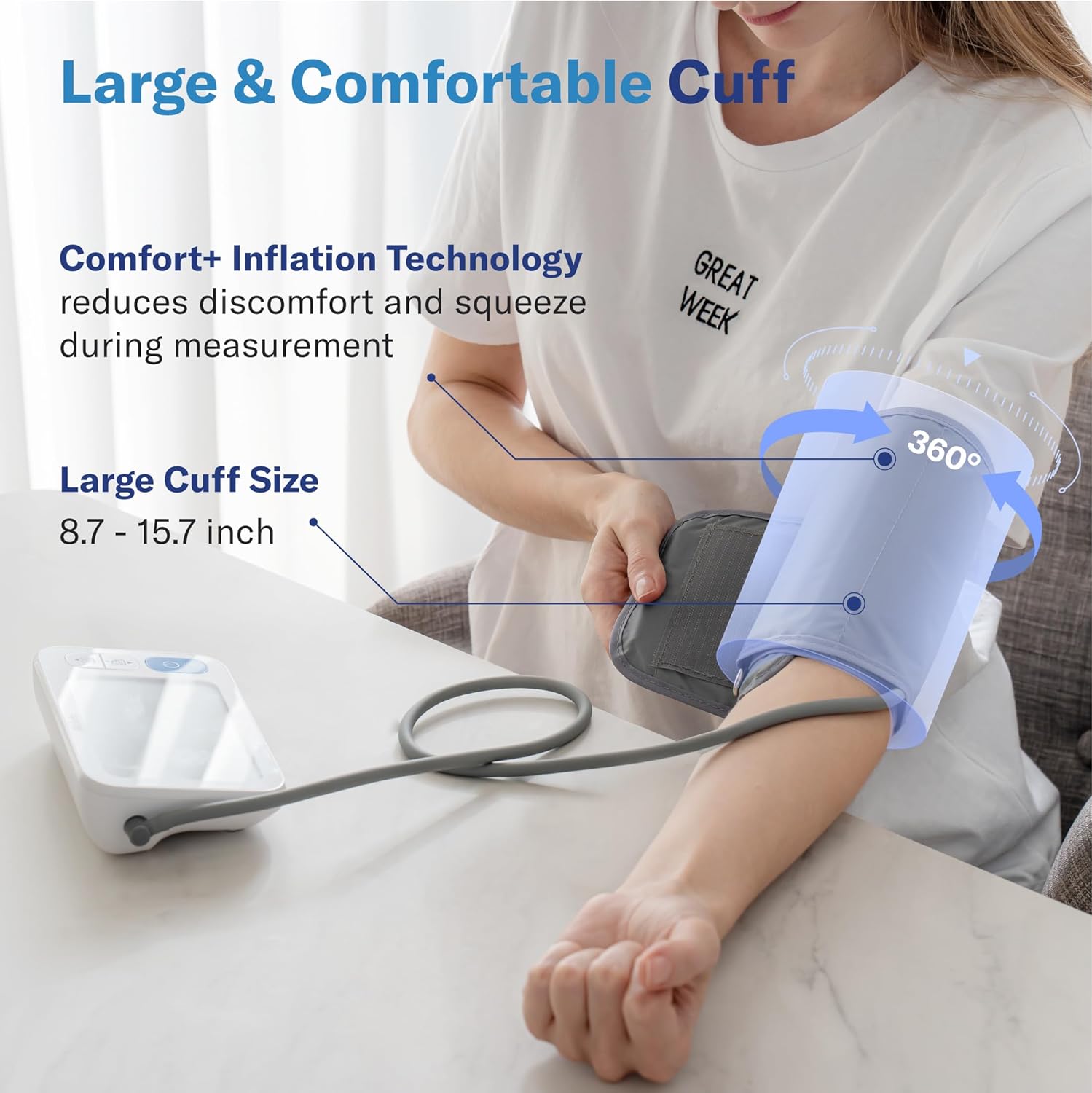 Alcedo Bluetooth Upper Arm Blood Pressure Monitor with App, Backlit Display & Cuff

