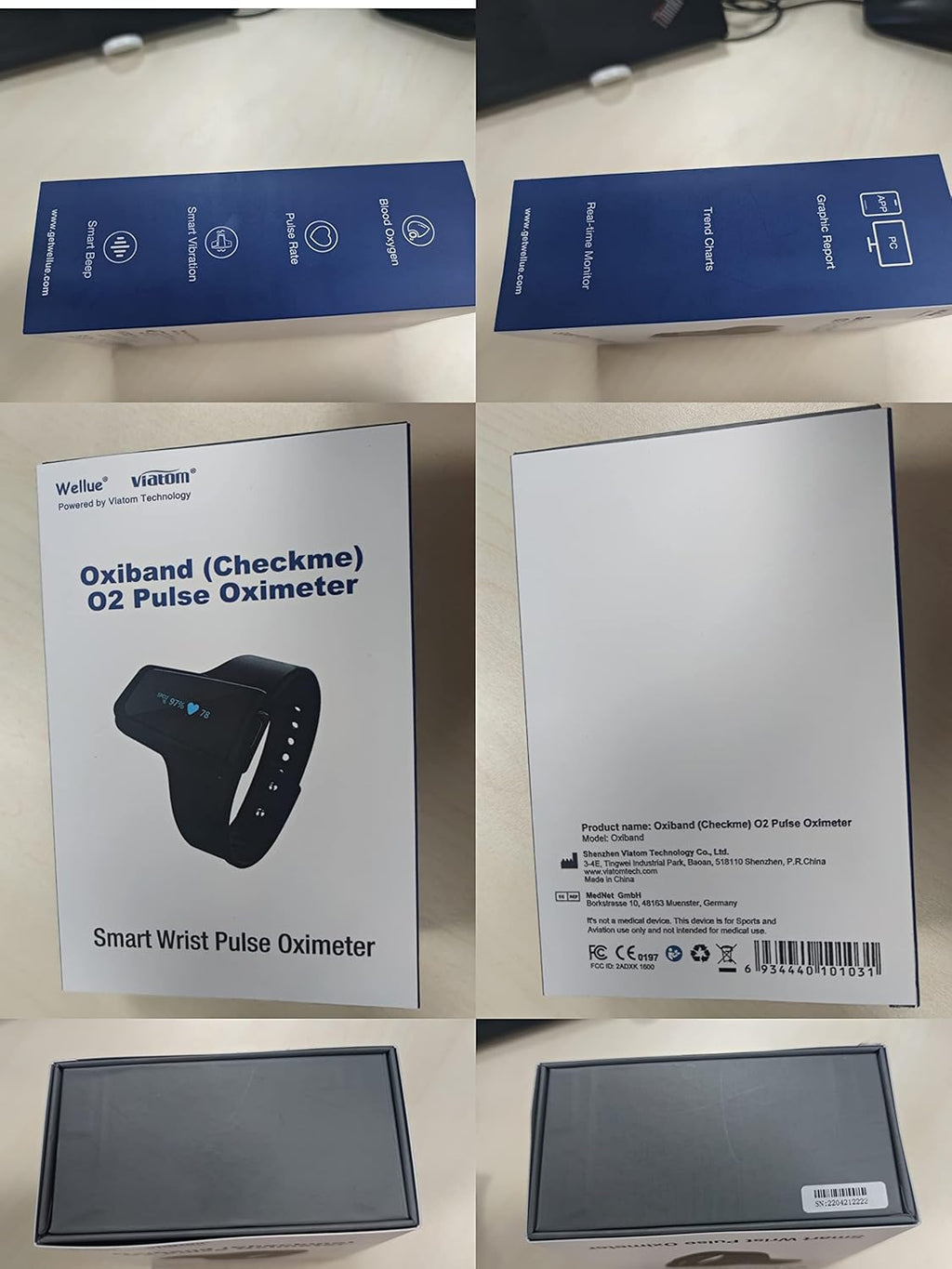 Wellue Wrist Pulse Oximeter for Blood Oxygen (SpO2) and Pulse Rate Recording, 100-Hour

