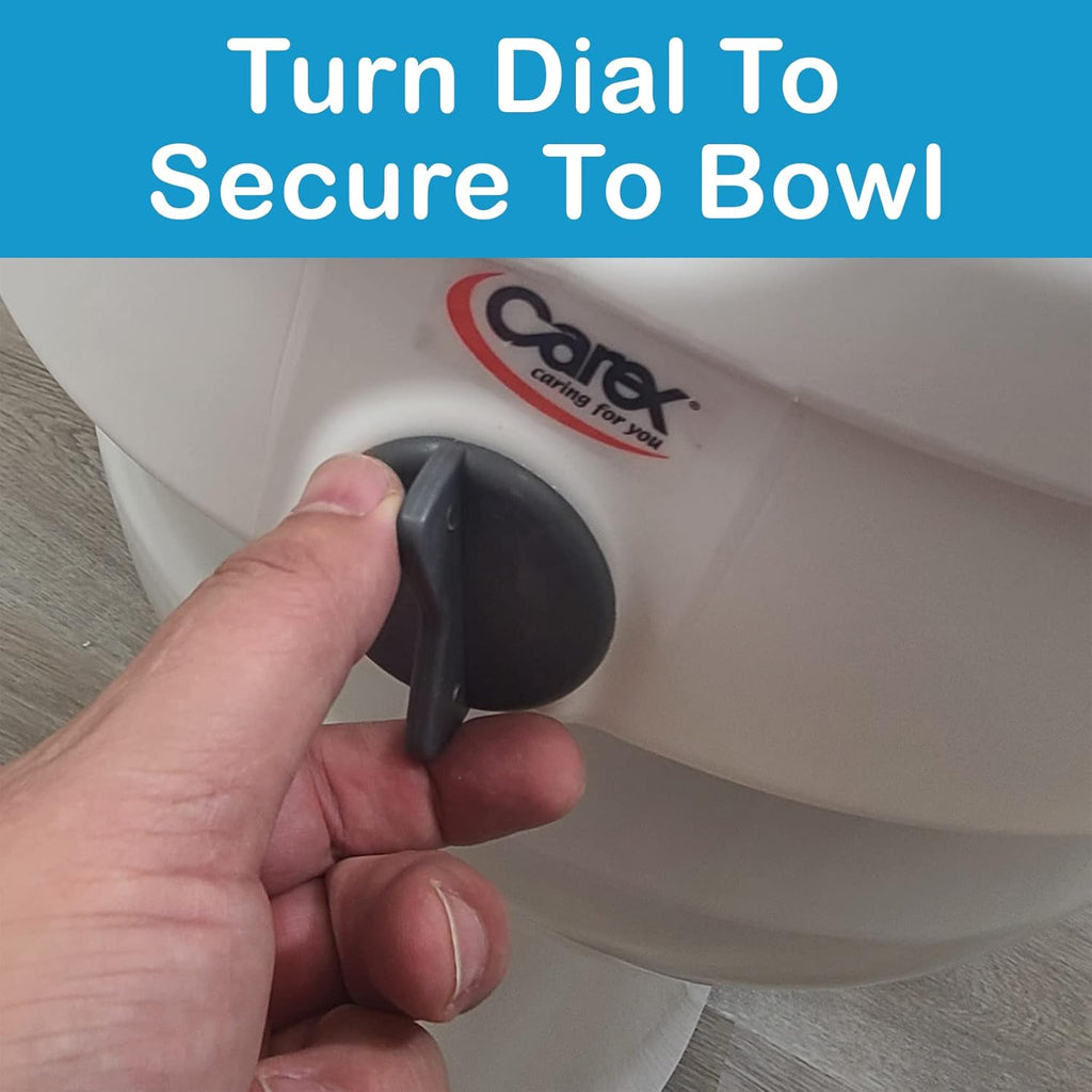 Carex E-Z Lock Raised Toilet Seat with Handles, 5 in Toilet Riser for Seniors

