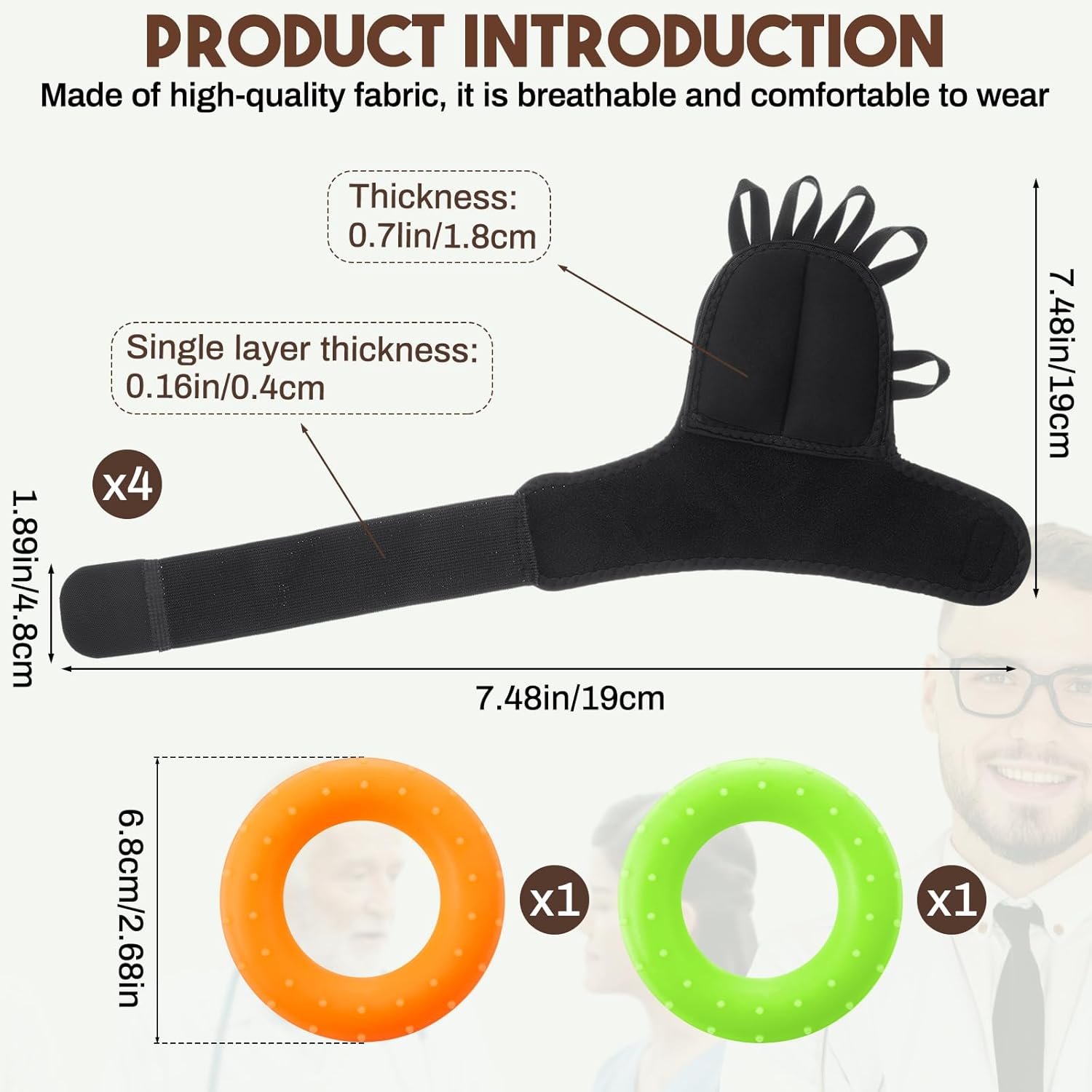 RoundFunny Weighted Gloves for Tremors with Adjustable Wrist Weights, 2 Pairs

