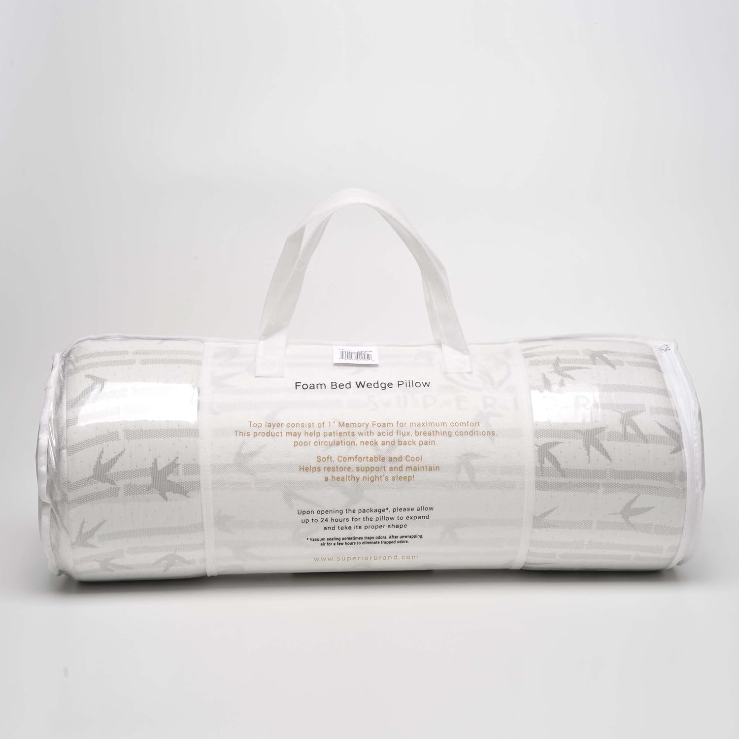 Superior Memory Foam Wedge Support Pillow with Removable Washable Cover

