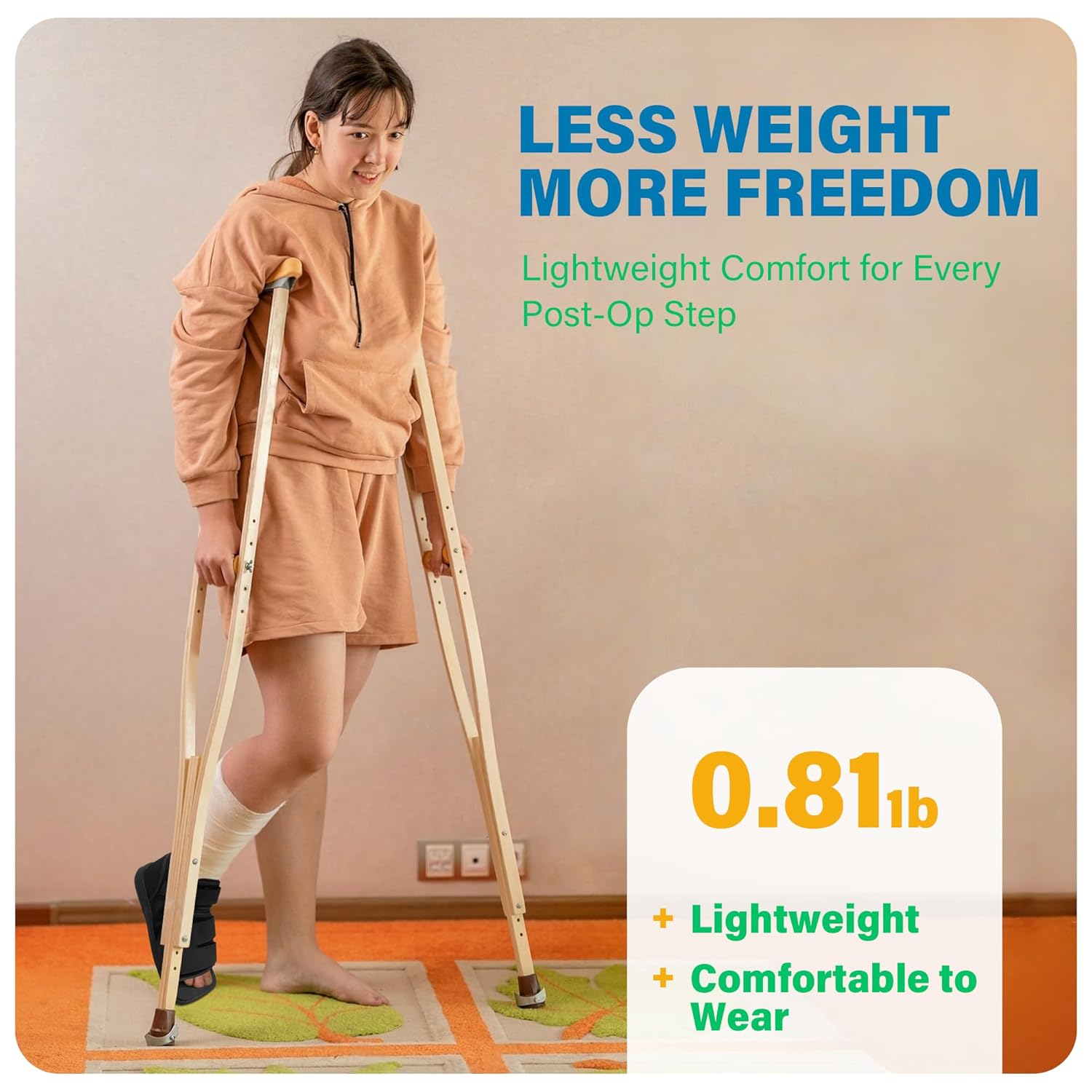 SPRING SEAON Medical Walking Boot Post-Op Shoe Reinforced Sole Cushioned Padding

