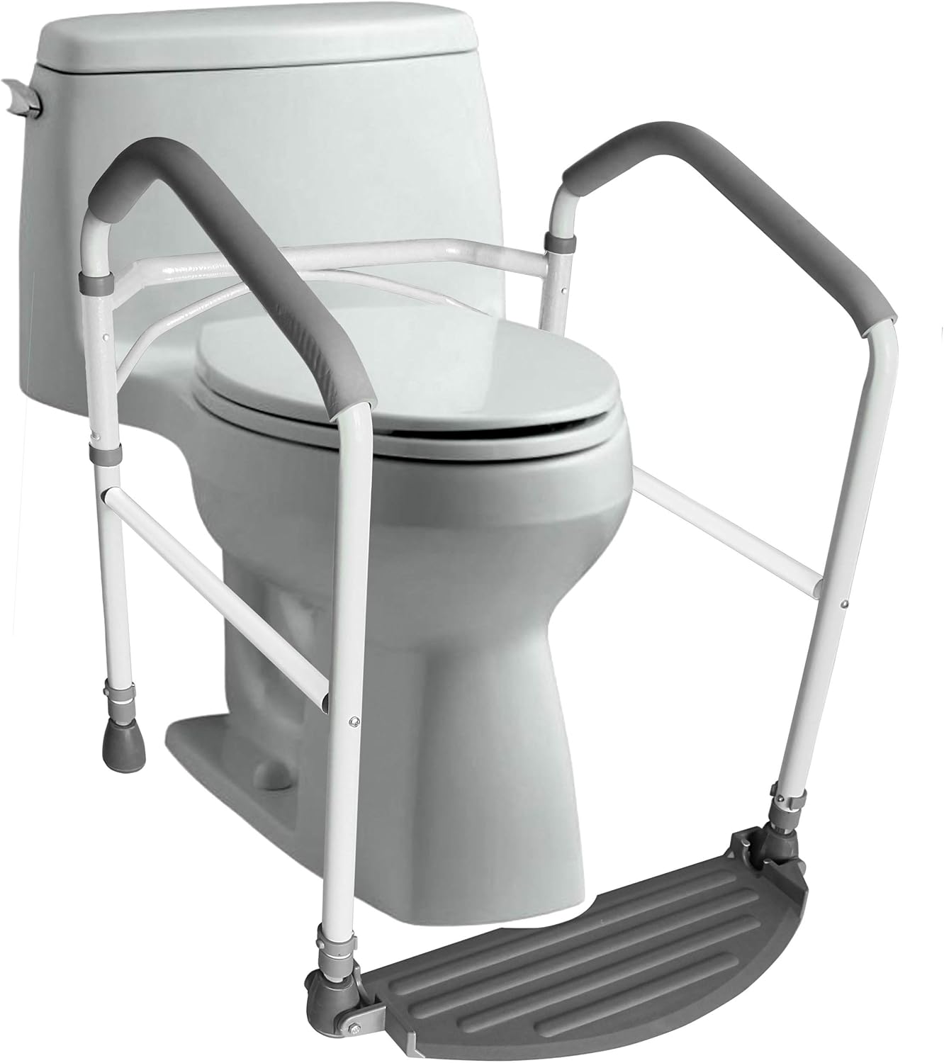 RMS Folding Portable Toilet Safety Frame with Adjustable Height Handrails

