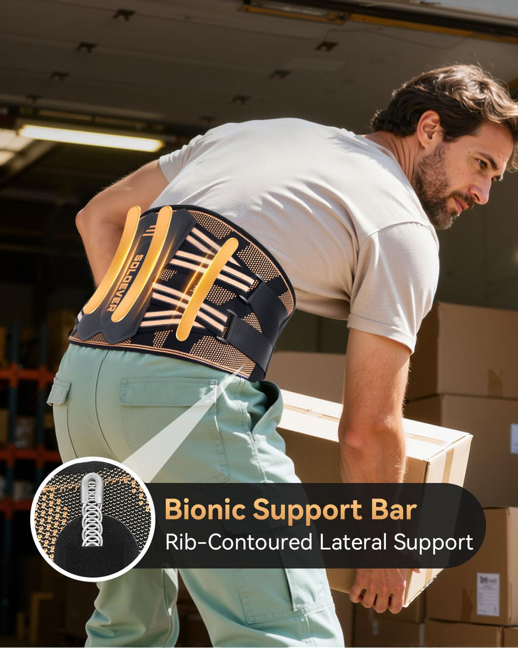 Copper-Infused Lumbar Back Brace for Men and Women, X-Shape Support Belt

