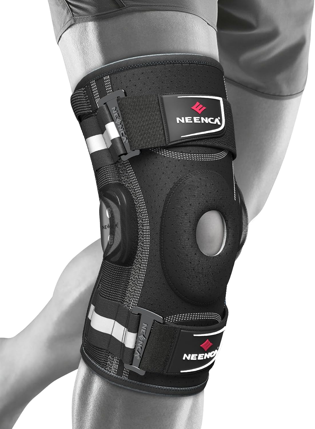 NEENCA Hinged Knee Brace with Removable Side Stabilizers and Patella Gel Pad


