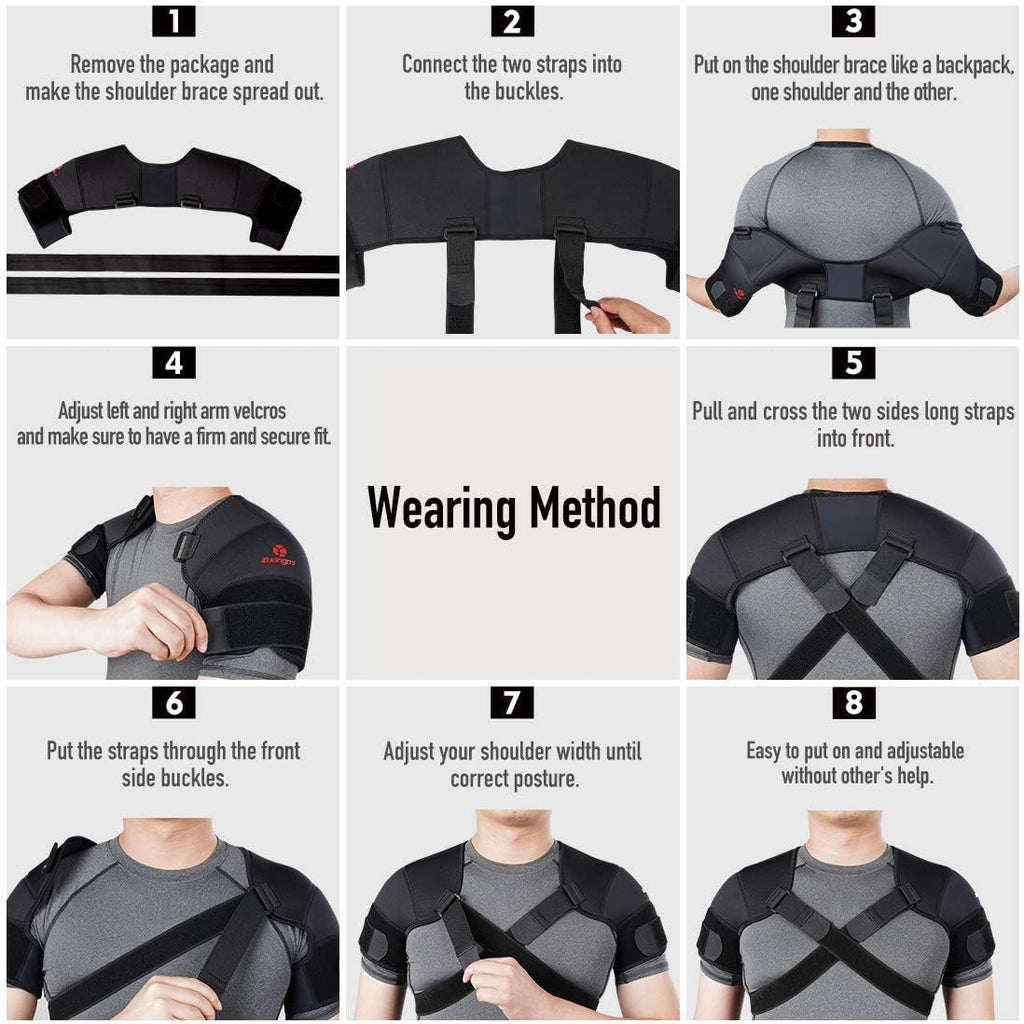 Kuangmi Double Shoulder Support Brace Neoprene Wrap Strap Protector

