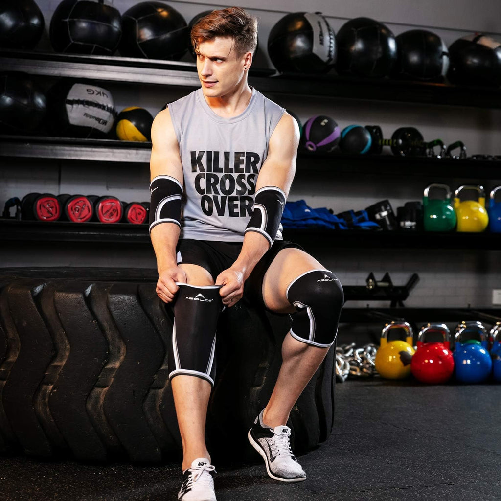 AEOLOS 7mm Compression Knee Sleeves, Breathable Support Brace for Gym Sports

