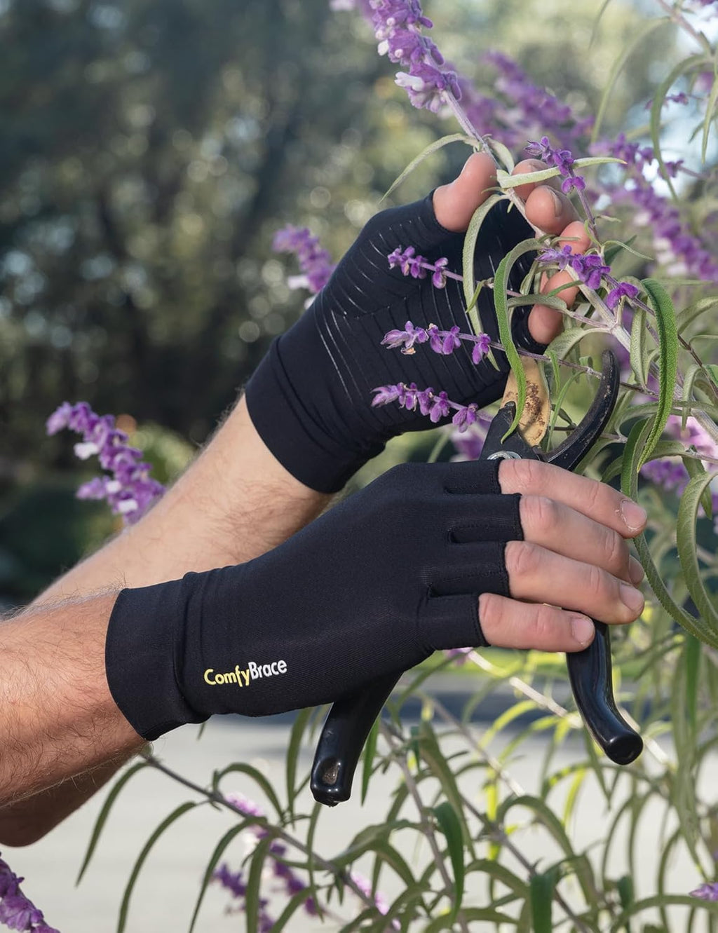 ComfyBrace Copper-Infused Compression Arthritis Gloves, Fingerless Hand Support

