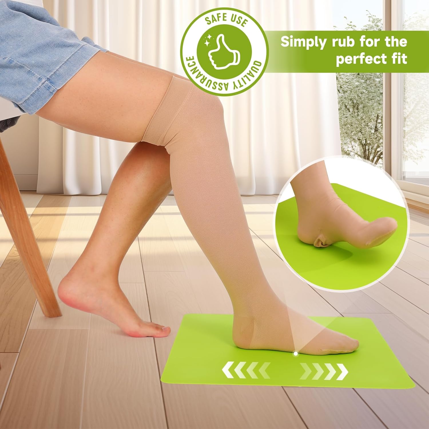 Compression Sock Aid Device with Silicone Anti-Slip Mat for Seniors

