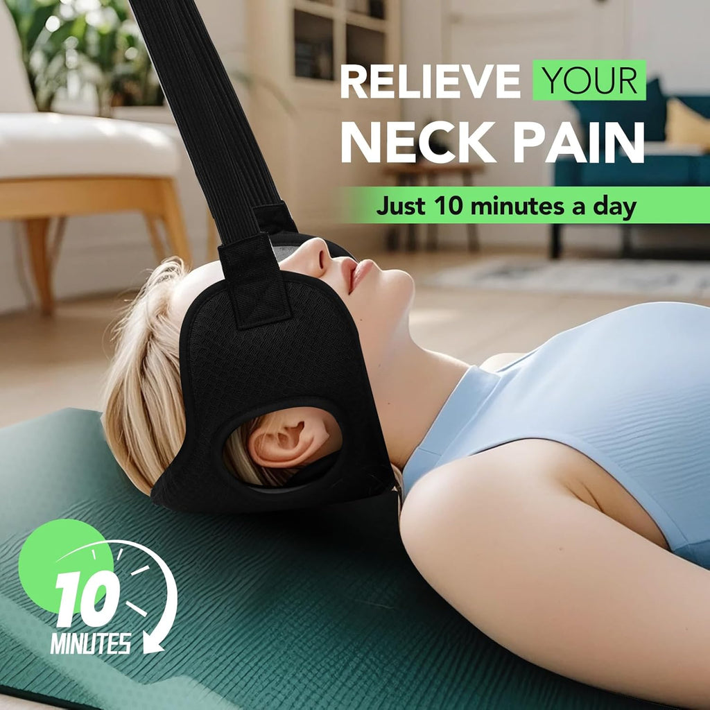 WEEOATAR Adjustable Neck Traction Stretcher Strap with Ear Holes, Release Buckle

