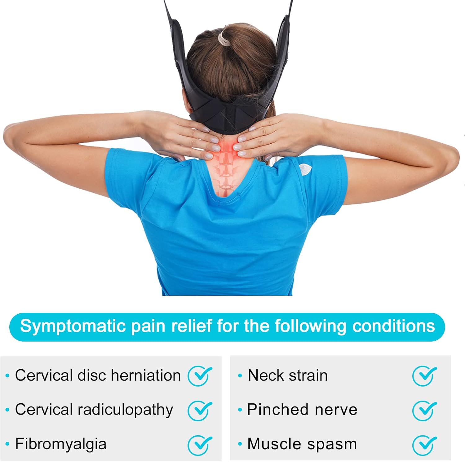 Cervical Neck Traction Device for Home Use, Over-Door Neck Stretcher Sling

