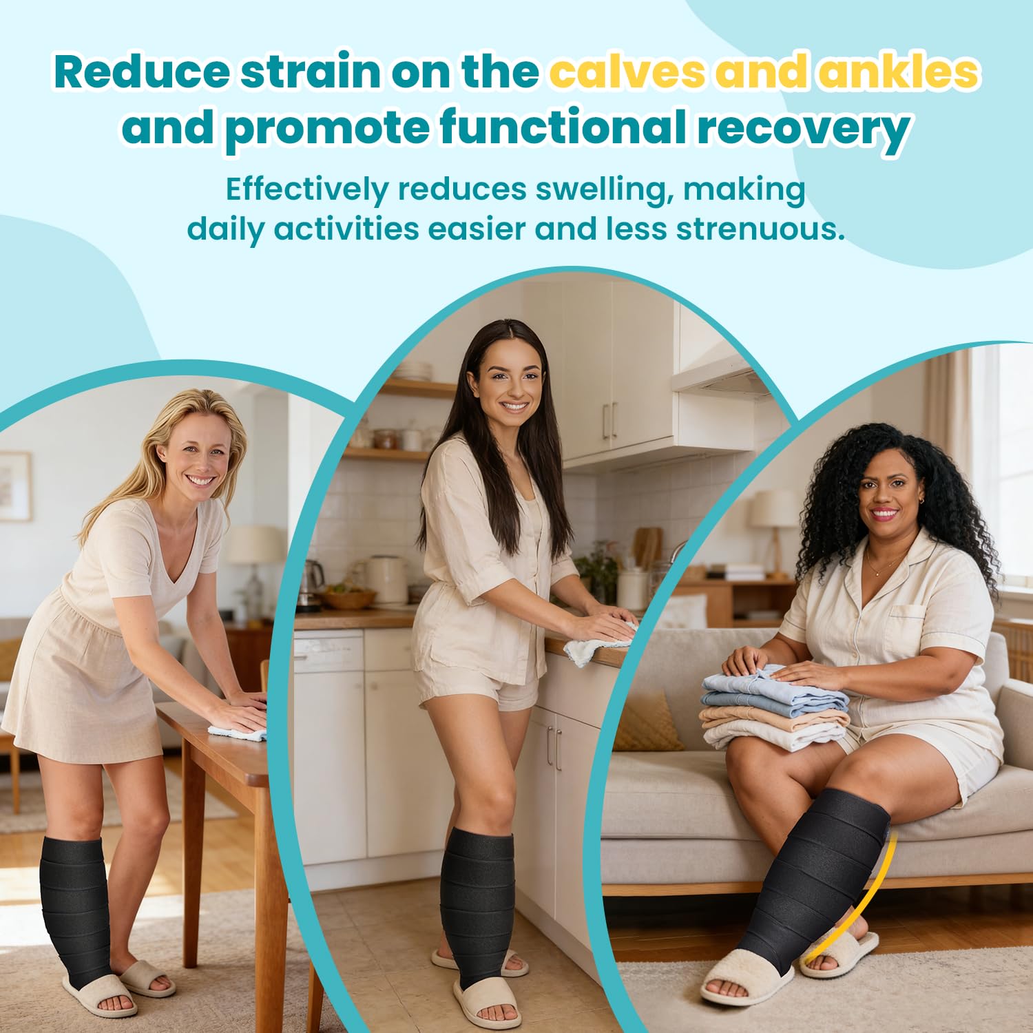 Sylong Swelling Edema Compression Wrap Adjustable Sleeve for Lower Leg Lymphedema

