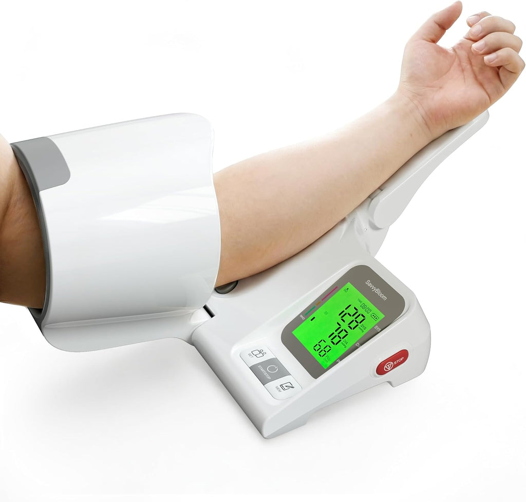 SavvyBloom Automatic Upper Arm Blood Pressure Monitor, One-Button LCD, 2-User

