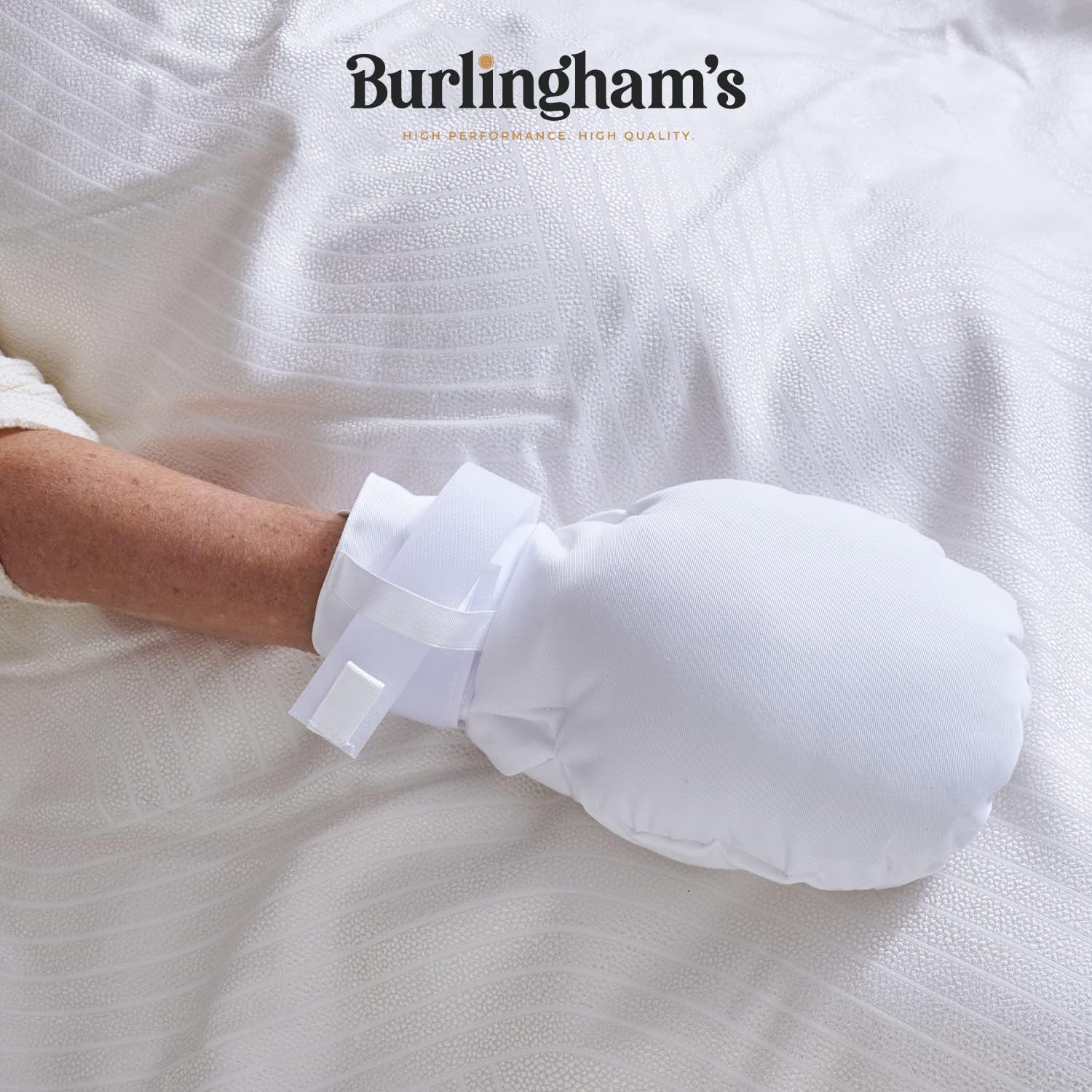 Medical Double Security Hand Restraint Gloves, Double Padded, Bed Straps Included

