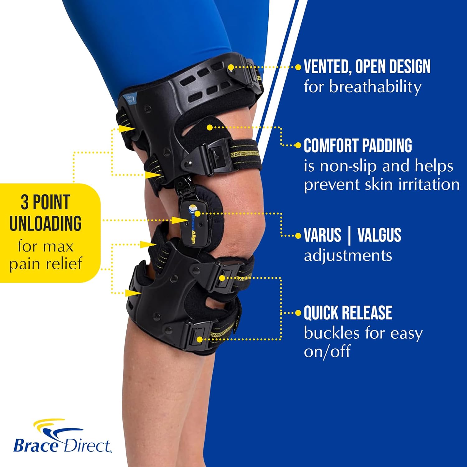 OA ROM Unloader Brace - Adjustable Offloading for Osteoarthritis L1843 L1851

