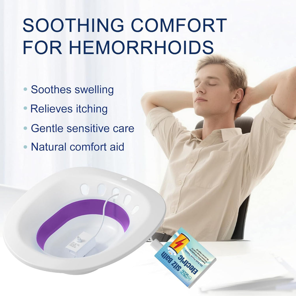 Electric Sitz Bath for Toilet Seat, Hemorrhoids and Postpartum Perineal Soak


