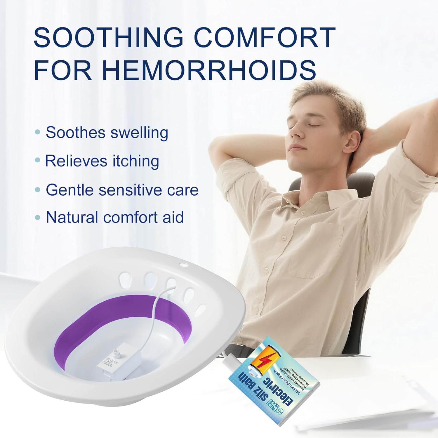 Electric Sitz Bath for Toilet Seat, Hemorrhoids and Postpartum Perineal Soak

