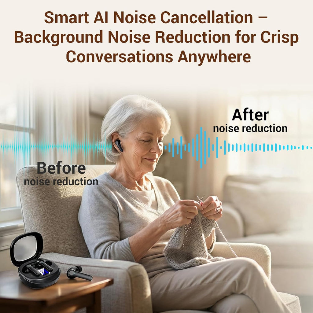 Rechargeable OTC Hearing Aids for Seniors, Intelligent Noise Cancellation

