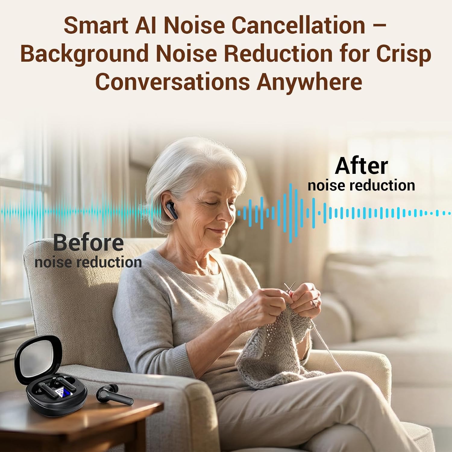 Rechargeable OTC Hearing Aids for Seniors, Intelligent Noise Cancellation

