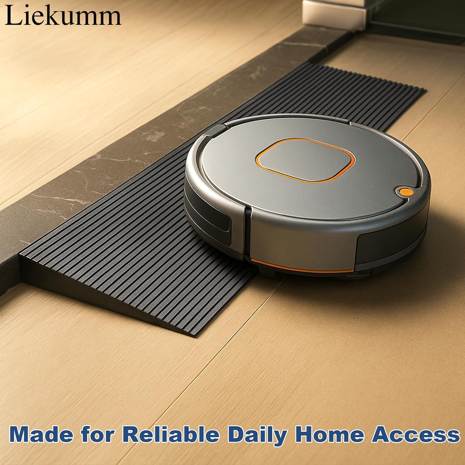 LIEKUMM Rubber Threshold Ramp for Doorways, Non-Slip, Cuttable, Adhesive

