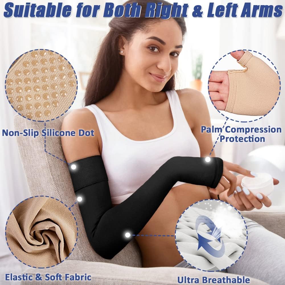 Beister Lymphedema Compression Arm Sleeve with Gauntlet, 20–30 mmHg Graduated


