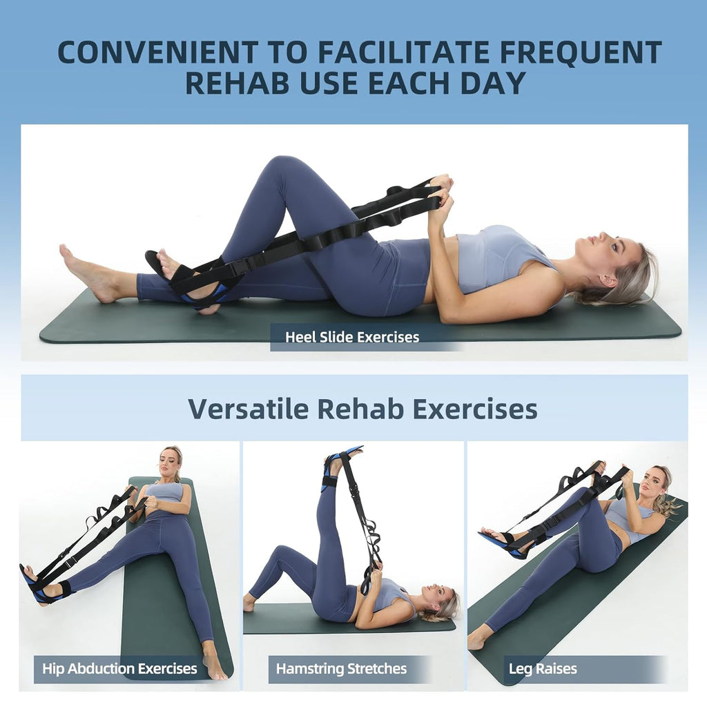 Knee Replacement Recovery Aids Kit for Physical Therapy: Knee Stretcher and Exerciser

