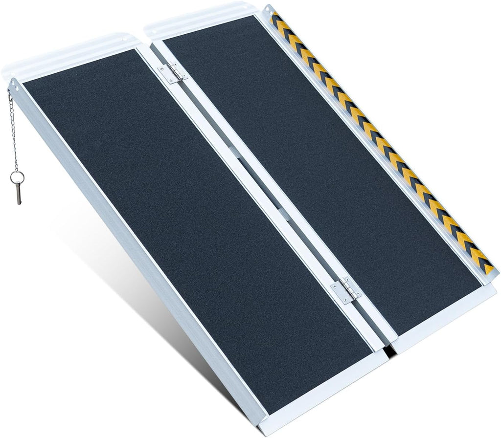 Portable Wheelchair Ramp No-Slip Aluminum Folding Handicap Ramp 800 lbs Capacity

