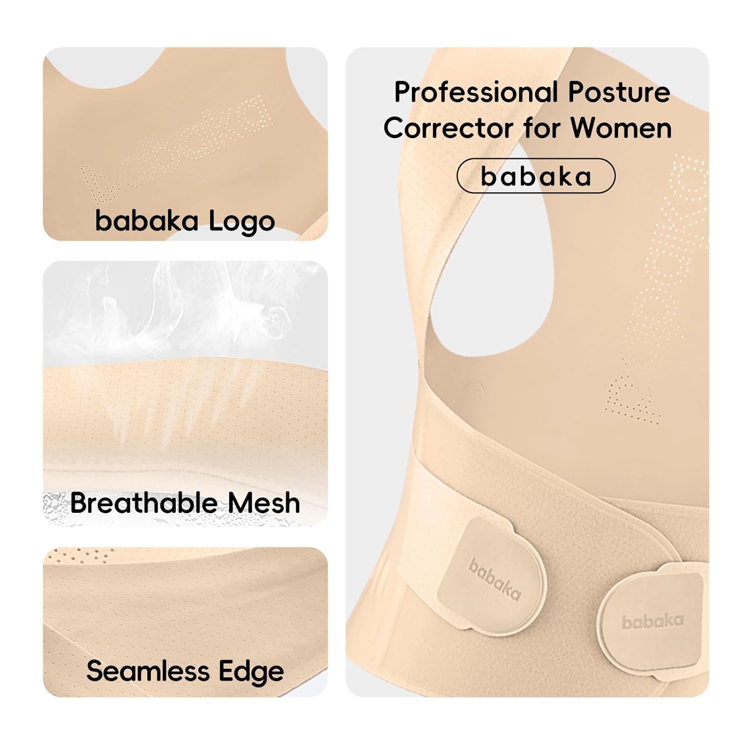 babaka Posture Corrector Back Brace for Upper and Lower Back Support

