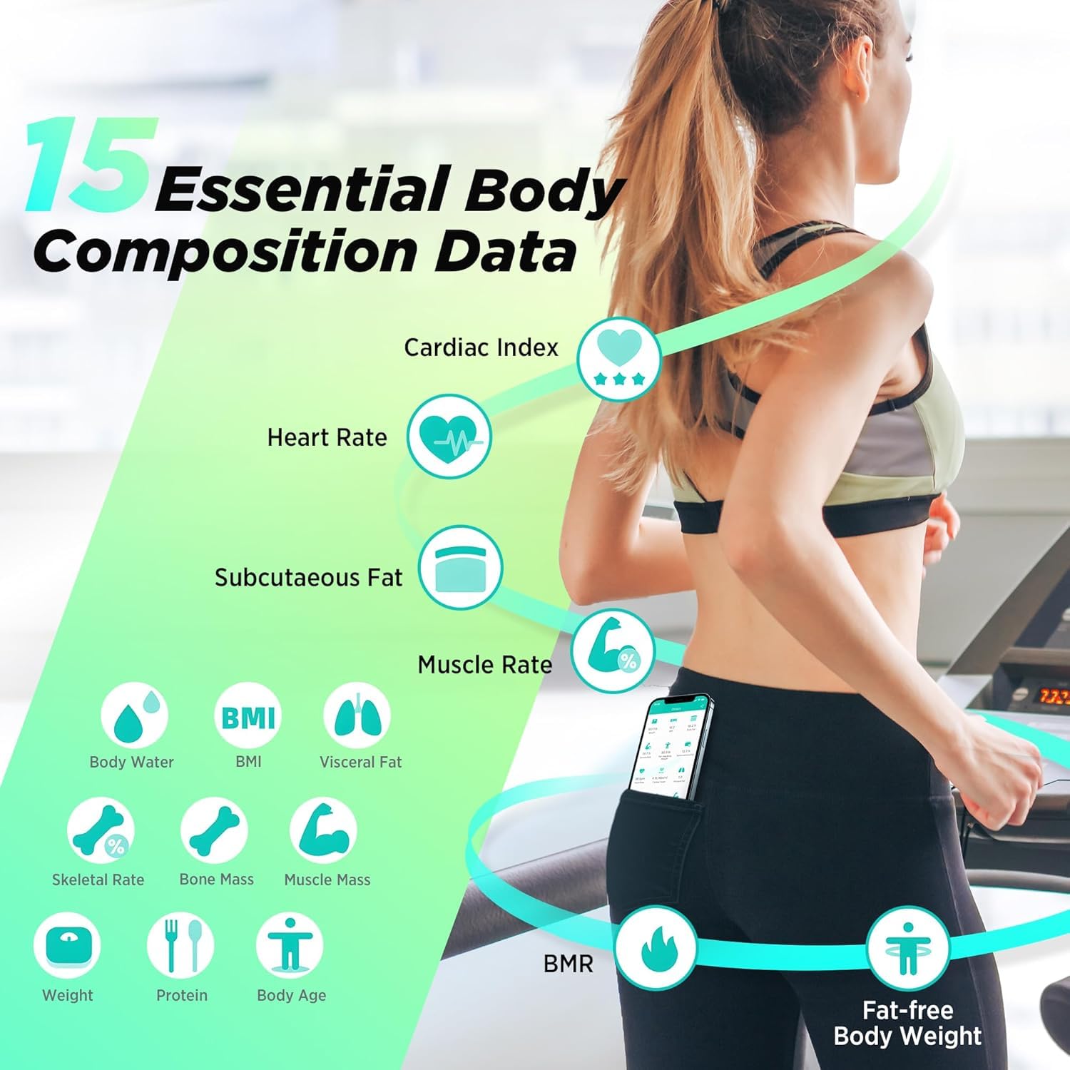 RunStar Smart Scale Digital Bathroom Scale for Body Fat, BMI & Heart Rate

